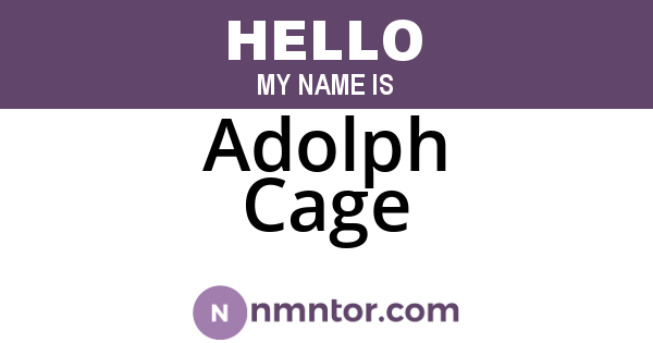 Adolph Cage