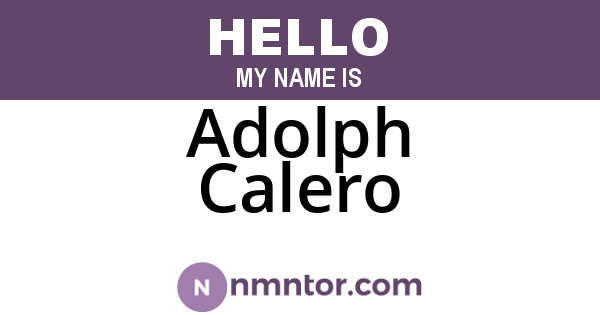 Adolph Calero