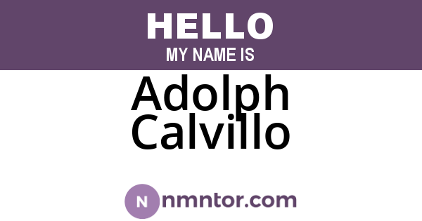 Adolph Calvillo