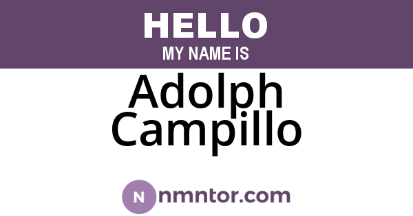 Adolph Campillo