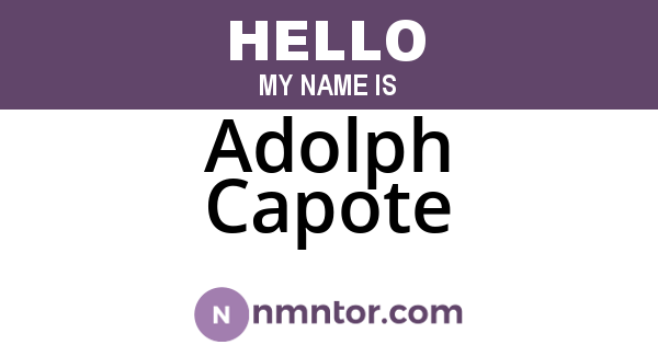 Adolph Capote
