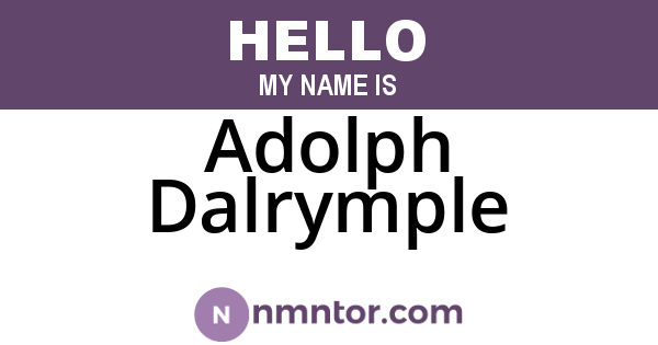 Adolph Dalrymple