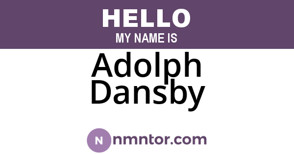 Adolph Dansby