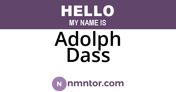 Adolph Dass