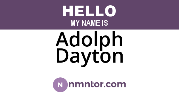 Adolph Dayton