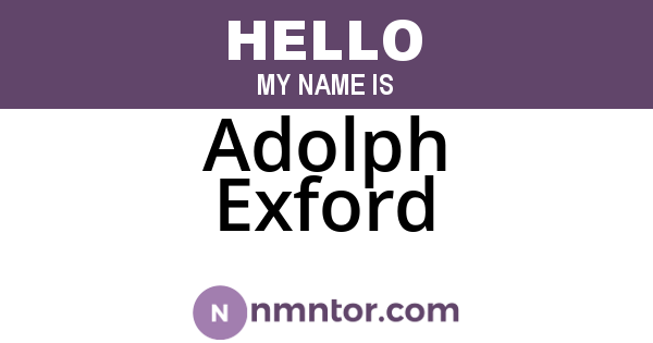 Adolph Exford
