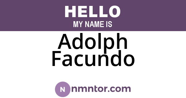 Adolph Facundo