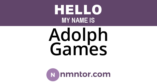 Adolph Games