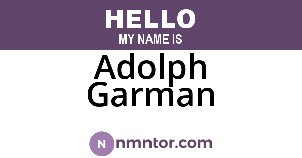 Adolph Garman