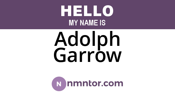 Adolph Garrow