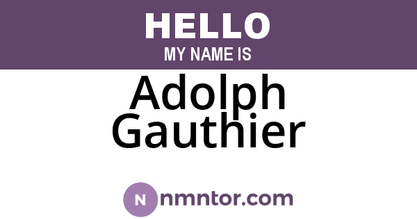 Adolph Gauthier