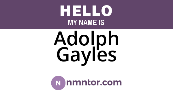 Adolph Gayles