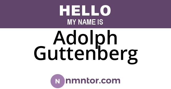 Adolph Guttenberg