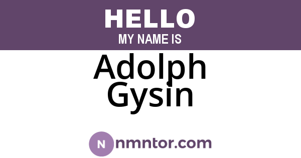 Adolph Gysin