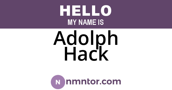 Adolph Hack