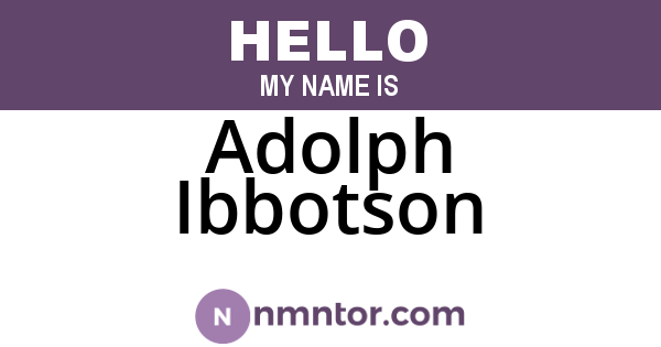 Adolph Ibbotson