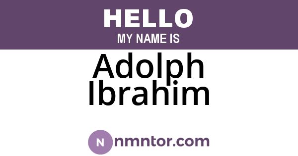 Adolph Ibrahim