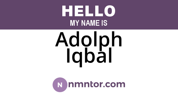 Adolph Iqbal