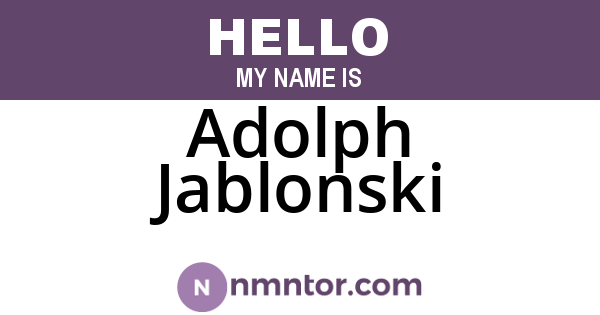 Adolph Jablonski
