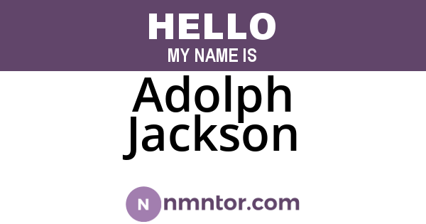 Adolph Jackson