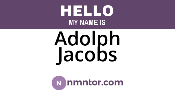 Adolph Jacobs