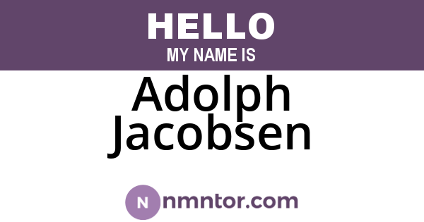 Adolph Jacobsen