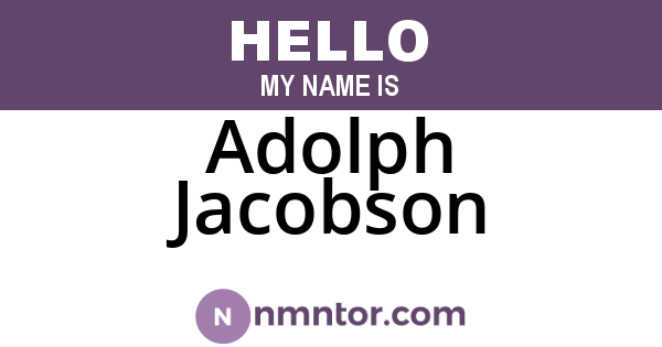 Adolph Jacobson