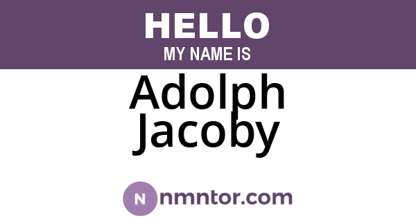 Adolph Jacoby