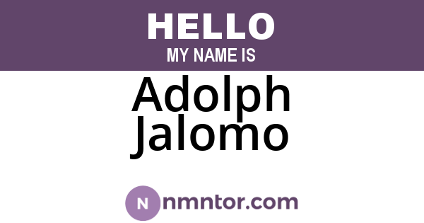 Adolph Jalomo