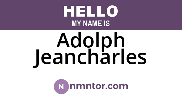 Adolph Jeancharles