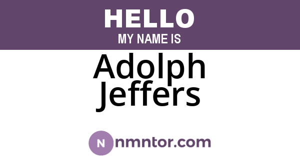 Adolph Jeffers