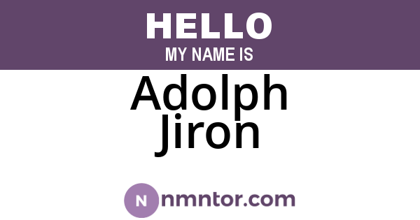 Adolph Jiron