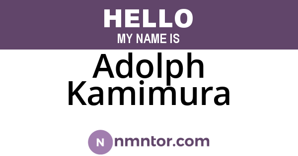Adolph Kamimura
