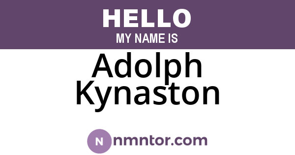 Adolph Kynaston