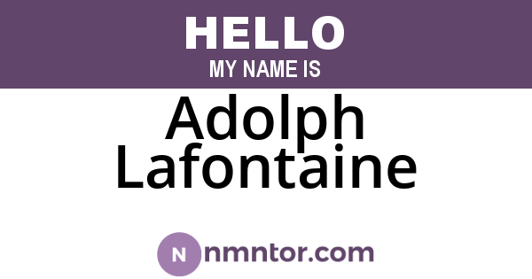 Adolph Lafontaine