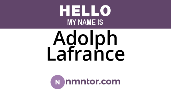 Adolph Lafrance