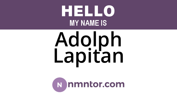 Adolph Lapitan