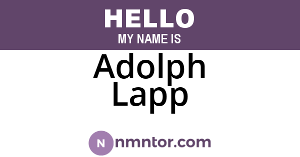 Adolph Lapp