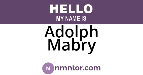 Adolph Mabry
