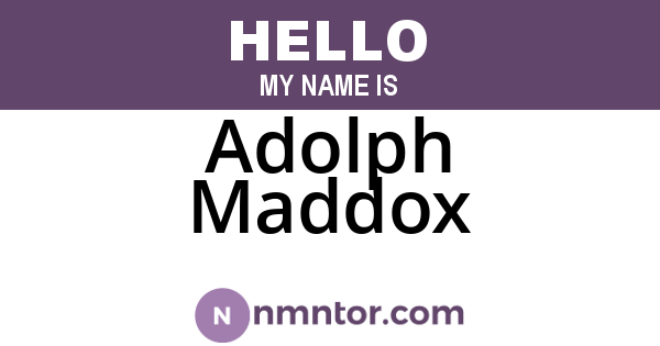 Adolph Maddox