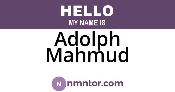 Adolph Mahmud