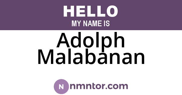 Adolph Malabanan