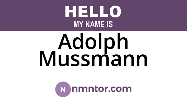 Adolph Mussmann