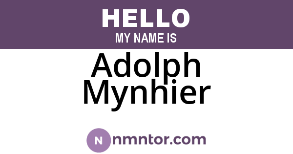Adolph Mynhier