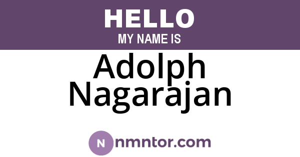 Adolph Nagarajan