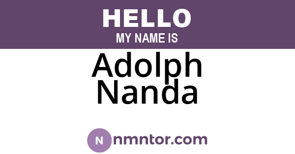 Adolph Nanda