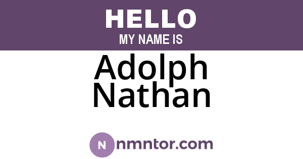 Adolph Nathan