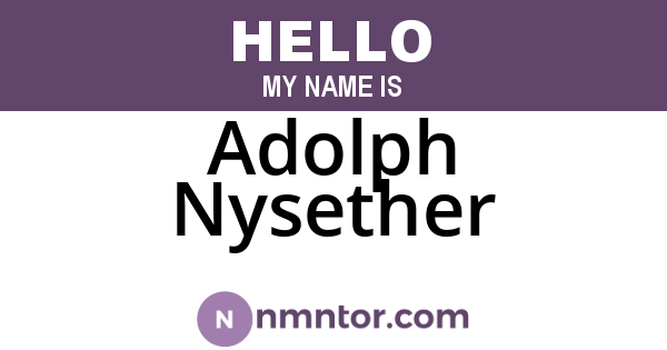 Adolph Nysether