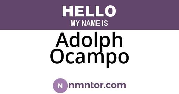 Adolph Ocampo