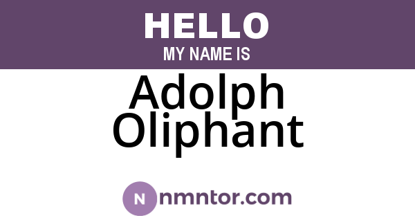 Adolph Oliphant